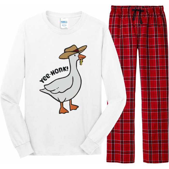 Embroidered Silly Goose Yeehonk Long Sleeve Pajama Set