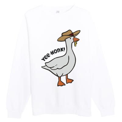 Embroidered Silly Goose Yeehonk Premium Crewneck Sweatshirt