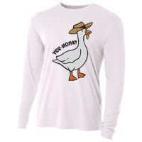 Embroidered Silly Goose Yeehonk Cooling Performance Long Sleeve Crew