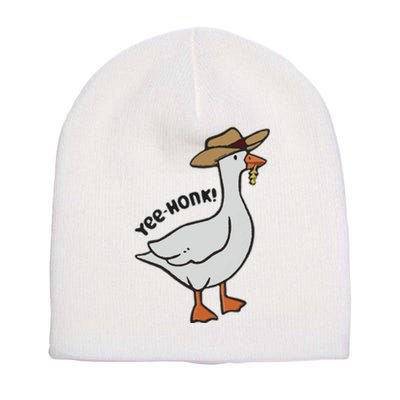 Embroidered Silly Goose Yeehonk Short Acrylic Beanie