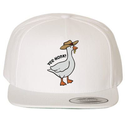 Embroidered Silly Goose Yeehonk Wool Snapback Cap