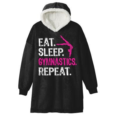 Eat Sleep Gymnastics Repeat Gymnastics Player Hooded Wearable Blanket