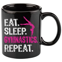Eat Sleep Gymnastics Repeat Gymnastics Player 11oz C Handle Ceramic Mug
