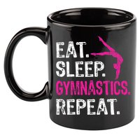 Eat Sleep Gymnastics Repeat Gymnastics Player 11oz C Handle Ceramic Mug