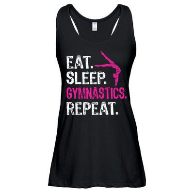 Eat Sleep Gymnastics Repeat Gymnastics Player Ladies Essential Flowy Tank