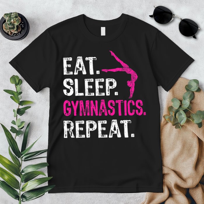 Eat Sleep Gymnastics Repeat Gymnastics Player Premium T-Shirt
