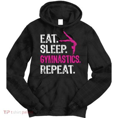 Eat Sleep Gymnastics Repeat Gymnastics Player Tie Dye Hoodie