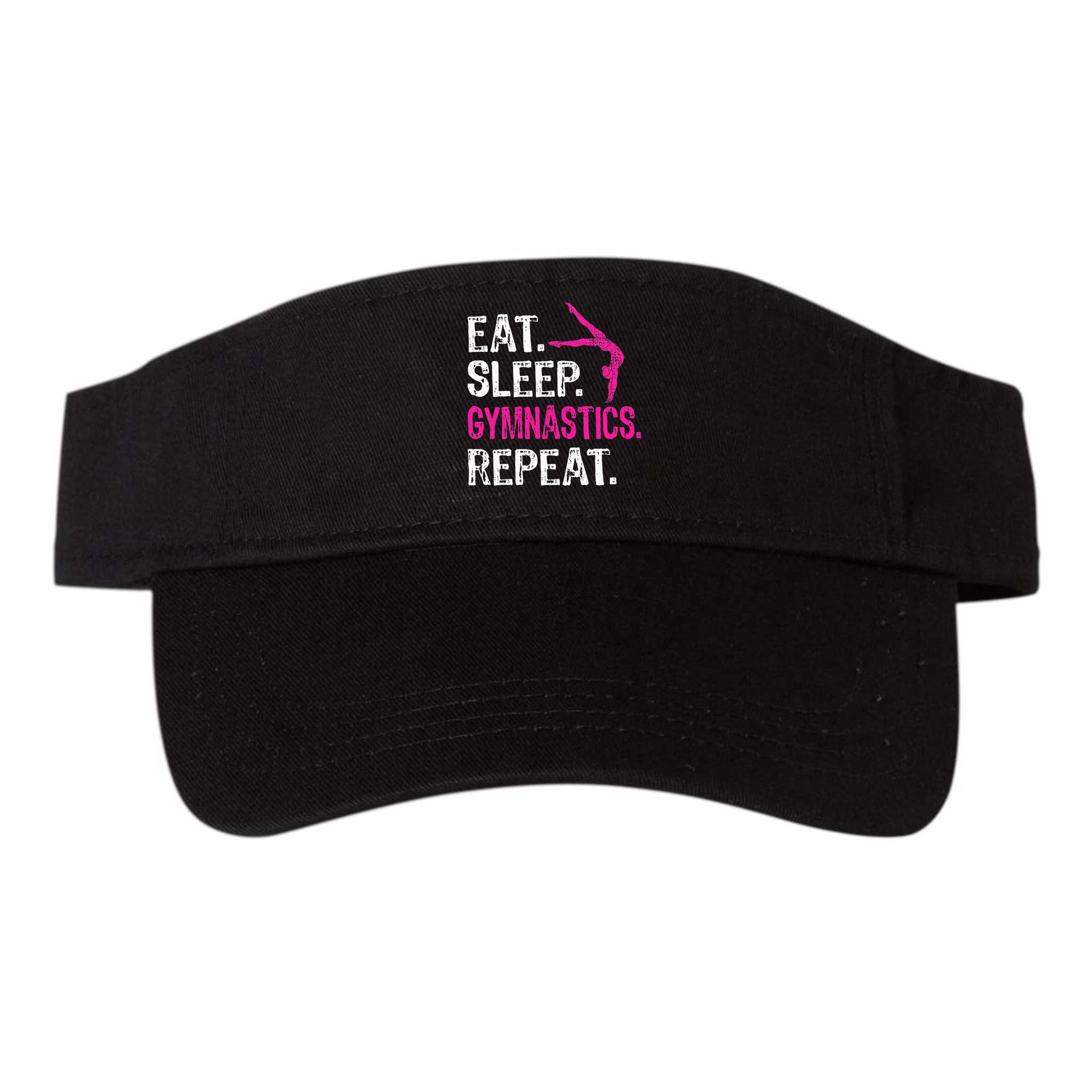 Eat Sleep Gymnastics Repeat Gymnastics Player Visor