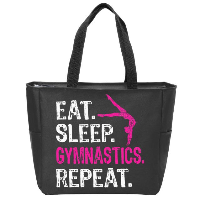 Eat Sleep Gymnastics Repeat Gymnastics Player Zip Tote Bag