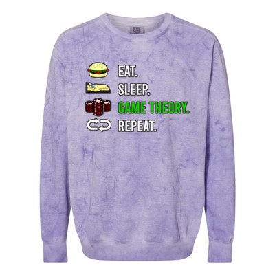 Eat Sleep Game Theory Repeat Funny Hobby Poker Player Gift Colorblast Crewneck Sweatshirt