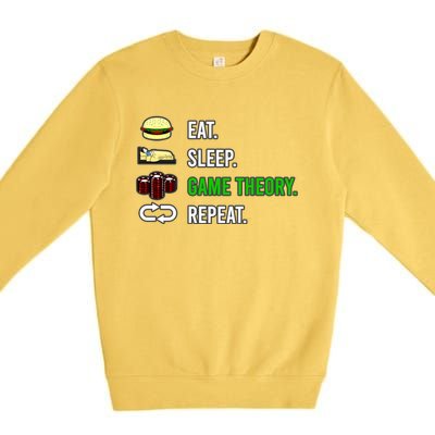 Eat Sleep Game Theory Repeat Funny Hobby Poker Player Gift Premium Crewneck Sweatshirt