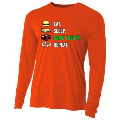 Eat Sleep Game Theory Repeat Funny Hobby Poker Player Gift Cooling Performance Long Sleeve Crew