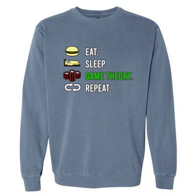 Eat Sleep Game Theory Repeat Funny Hobby Poker Player Gift Garment-Dyed Sweatshirt