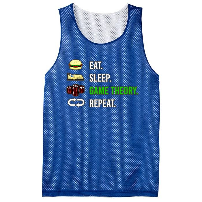 Eat Sleep Game Theory Repeat Funny Hobby Poker Player Gift Mesh Reversible Basketball Jersey Tank