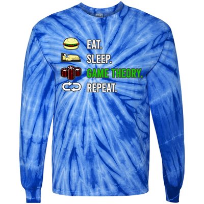 Eat Sleep Game Theory Repeat Funny Hobby Poker Player Gift Tie-Dye Long Sleeve Shirt