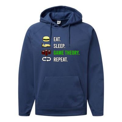 Eat Sleep Game Theory Repeat Funny Hobby Poker Player Gift Performance Fleece Hoodie