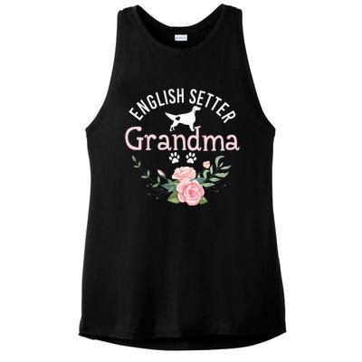 English Setter Grandma Gifts Wo Cute Dog Mother's Day Ladies PosiCharge Tri-Blend Wicking Tank