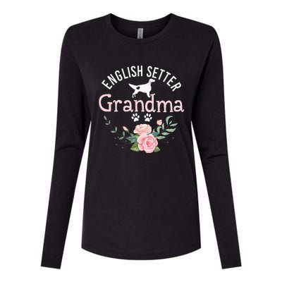 English Setter Grandma Gifts Wo Cute Dog Mother's Day Womens Cotton Relaxed Long Sleeve T-Shirt