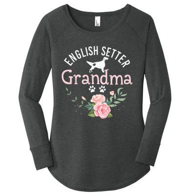 English Setter Grandma Gifts Wo Cute Dog Mother's Day Women's Perfect Tri Tunic Long Sleeve Shirt