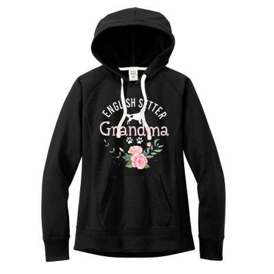 English Setter Grandma Gifts Wo Cute Dog Mother's Day Women's Fleece Hoodie