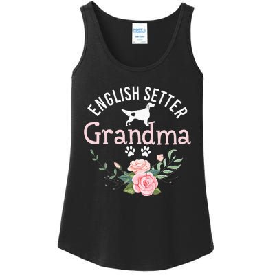 English Setter Grandma Gifts Wo Cute Dog Mother's Day Ladies Essential Tank