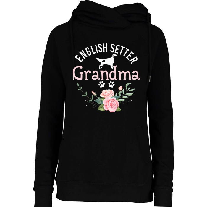 English Setter Grandma Gifts Wo Cute Dog Mother's Day Womens Funnel Neck Pullover Hood