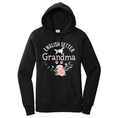 English Setter Grandma Gifts Wo Cute Dog Mother's Day Women's Pullover Hoodie