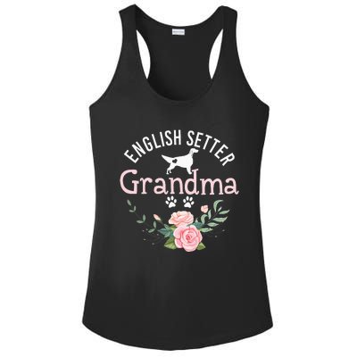 English Setter Grandma Gifts Wo Cute Dog Mother's Day Ladies PosiCharge Competitor Racerback Tank