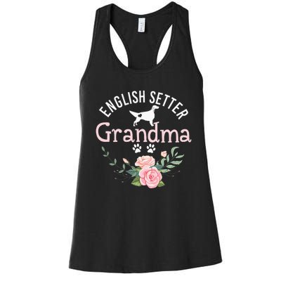 English Setter Grandma Gifts Wo Cute Dog Mother's Day Women's Racerback Tank