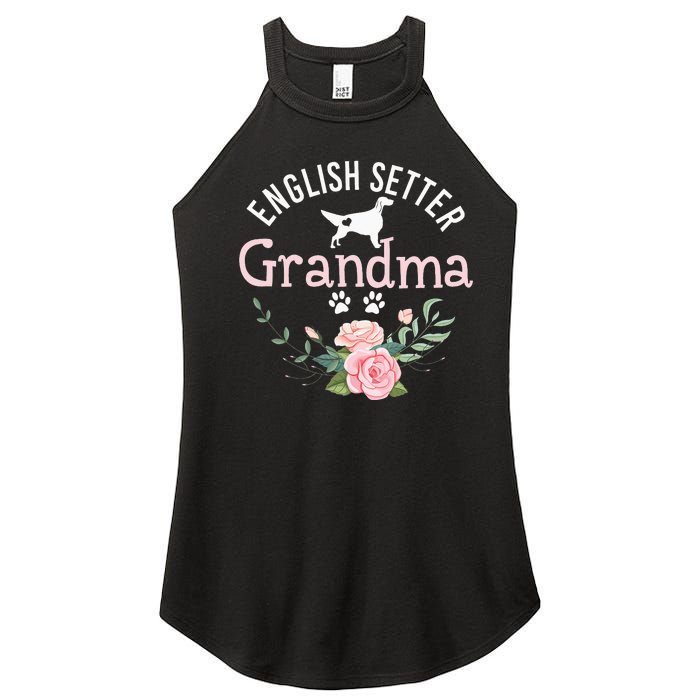 English Setter Grandma Gifts Wo Cute Dog Mother's Day Women's Perfect Tri Rocker Tank