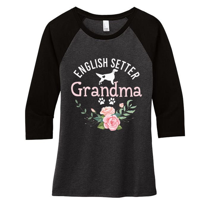 English Setter Grandma Gifts Wo Cute Dog Mother's Day Women's Tri-Blend 3/4-Sleeve Raglan Shirt