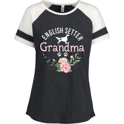 English Setter Grandma Gifts Wo Cute Dog Mother's Day Enza Ladies Jersey Colorblock Tee