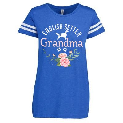 English Setter Grandma Gifts Wo Cute Dog Mother's Day Enza Ladies Jersey Football T-Shirt