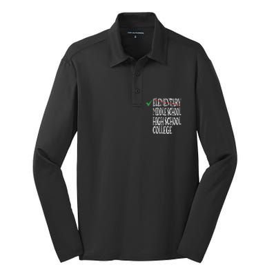 Elementary School Graduation 6th Grade Graduation Silk Touch Performance Long Sleeve Polo