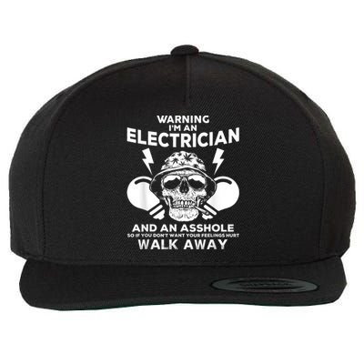 Electrician Skull Graphic Electrician Apparel Wool Snapback Cap