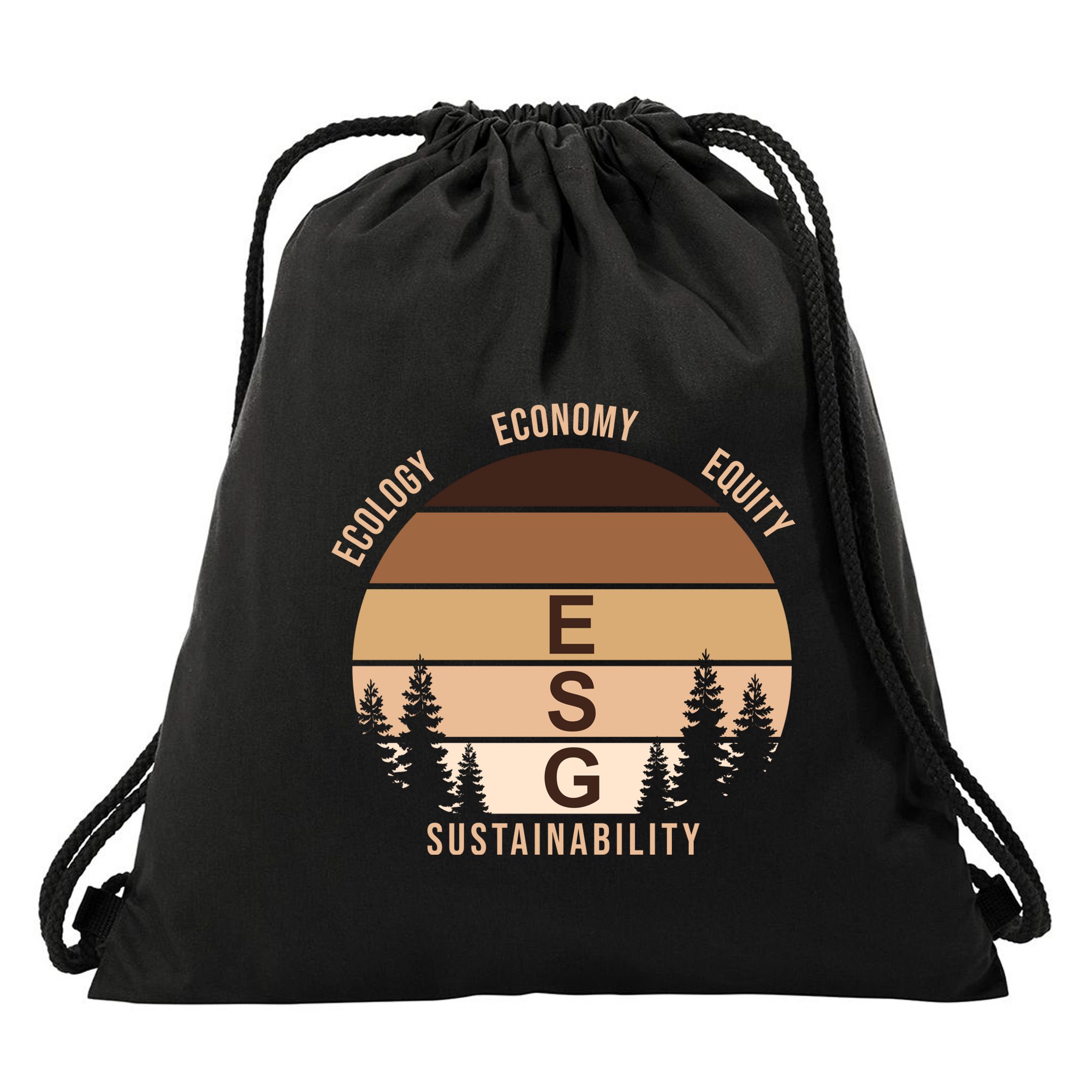Environment Social Governance Retro ESG Drawstring Bag