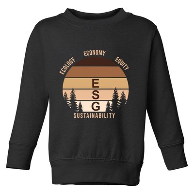 Environment Social Governance Retro ESG Toddler Sweatshirt
