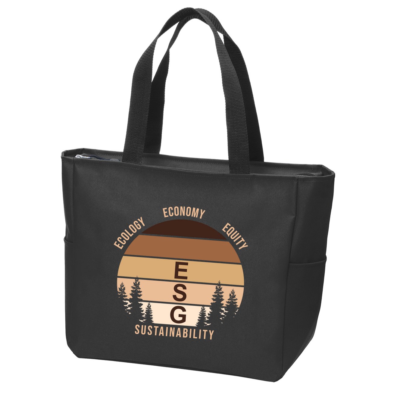 Environment Social Governance Retro ESG Zip Tote Bag