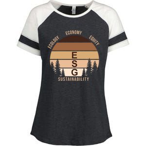 Environment Social Governance Retro ESG Enza Ladies Jersey Colorblock Tee