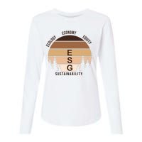 Environment Social Governance Retro ESG Womens Cotton Relaxed Long Sleeve T-Shirt