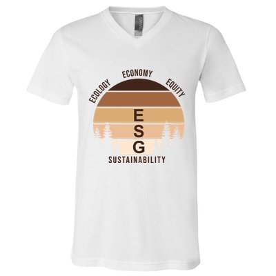 Environment Social Governance Retro ESG V-Neck T-Shirt