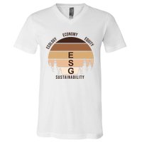 Environment Social Governance Retro ESG V-Neck T-Shirt