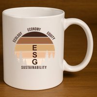 Environment Social Governance Retro ESG 11oz C Handle Ceramic Mug