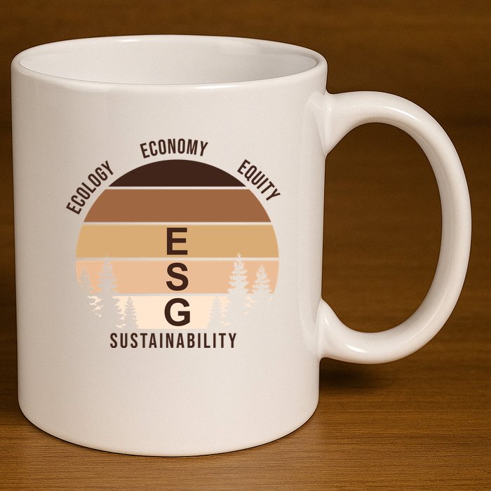 Environment Social Governance Retro ESG 11oz C Handle Ceramic Mug