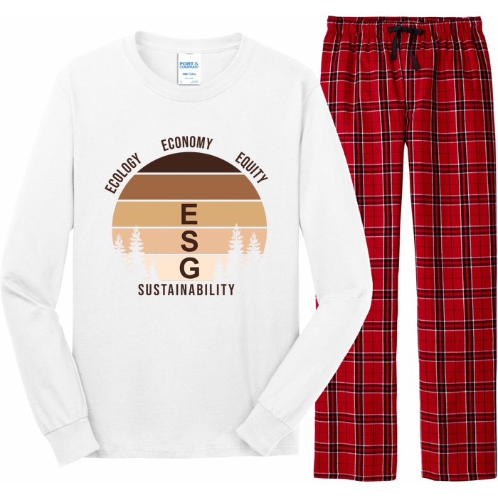 Environment Social Governance Retro ESG Long Sleeve Pajama Set