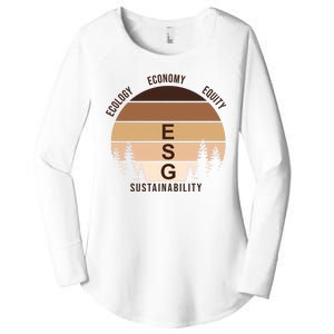 Environment Social Governance Retro ESG Women's Perfect Tri Tunic Long Sleeve Shirt