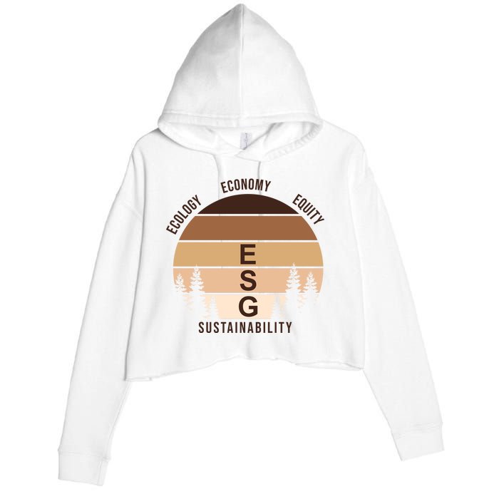 Environment Social Governance Retro ESG Crop Fleece Hoodie