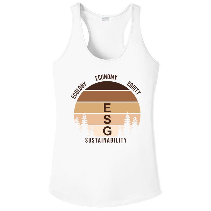 Environment Social Governance Retro ESG Ladies PosiCharge Competitor Racerback Tank