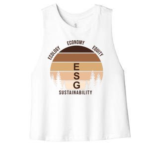 Environment Social Governance Retro ESG Women's Racerback Cropped Tank