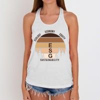 Environment Social Governance Retro ESG Women's Knotted Racerback Tank